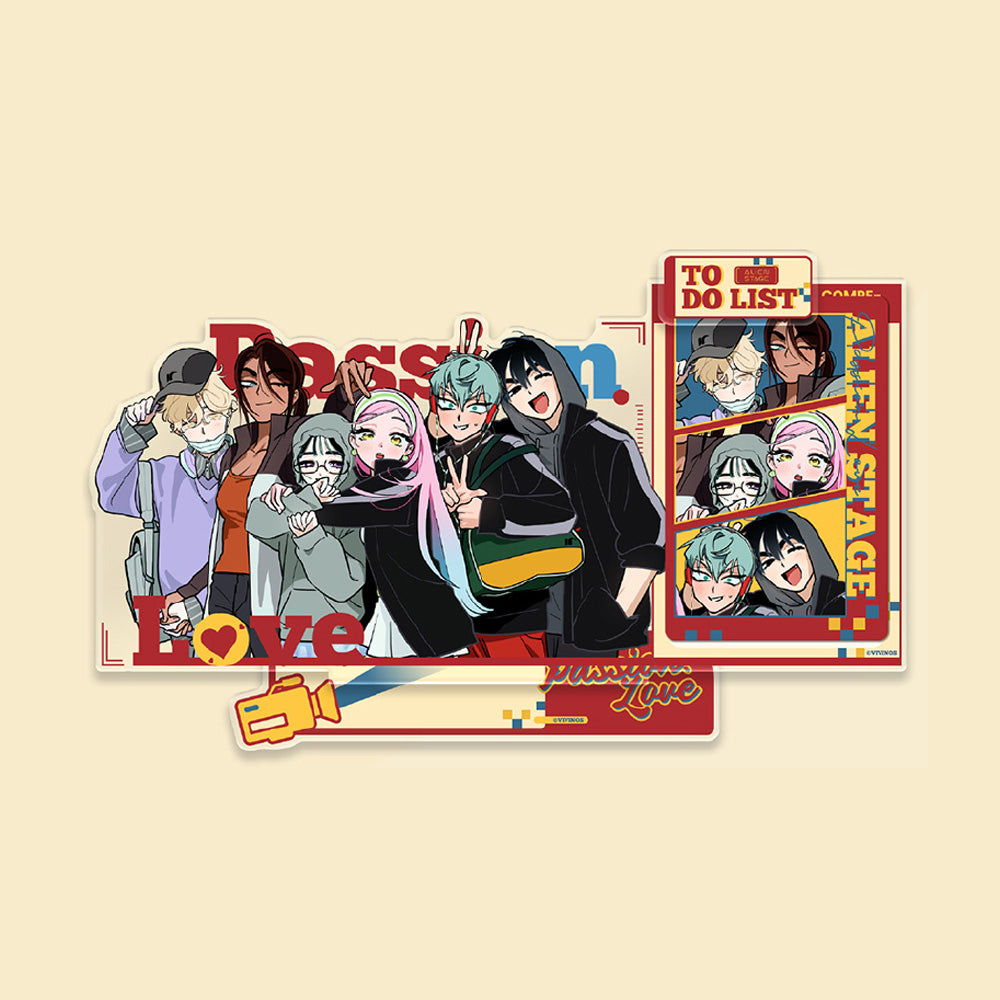 에일리언 스테이지 공식 정품 굿즈 3주년 패션 팝업 Partner 마그네틱 메모 아크릴 스탠드 세트 에이스테