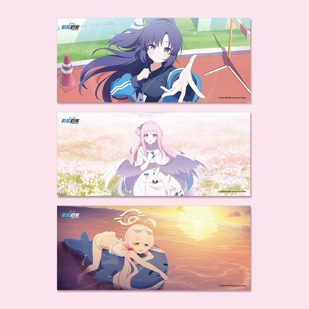 블루 아카이브 공식 정품 차원파 카페 콜라보 굿즈 마우스 패드 데스크 매트 - 유우카 미카 호시노