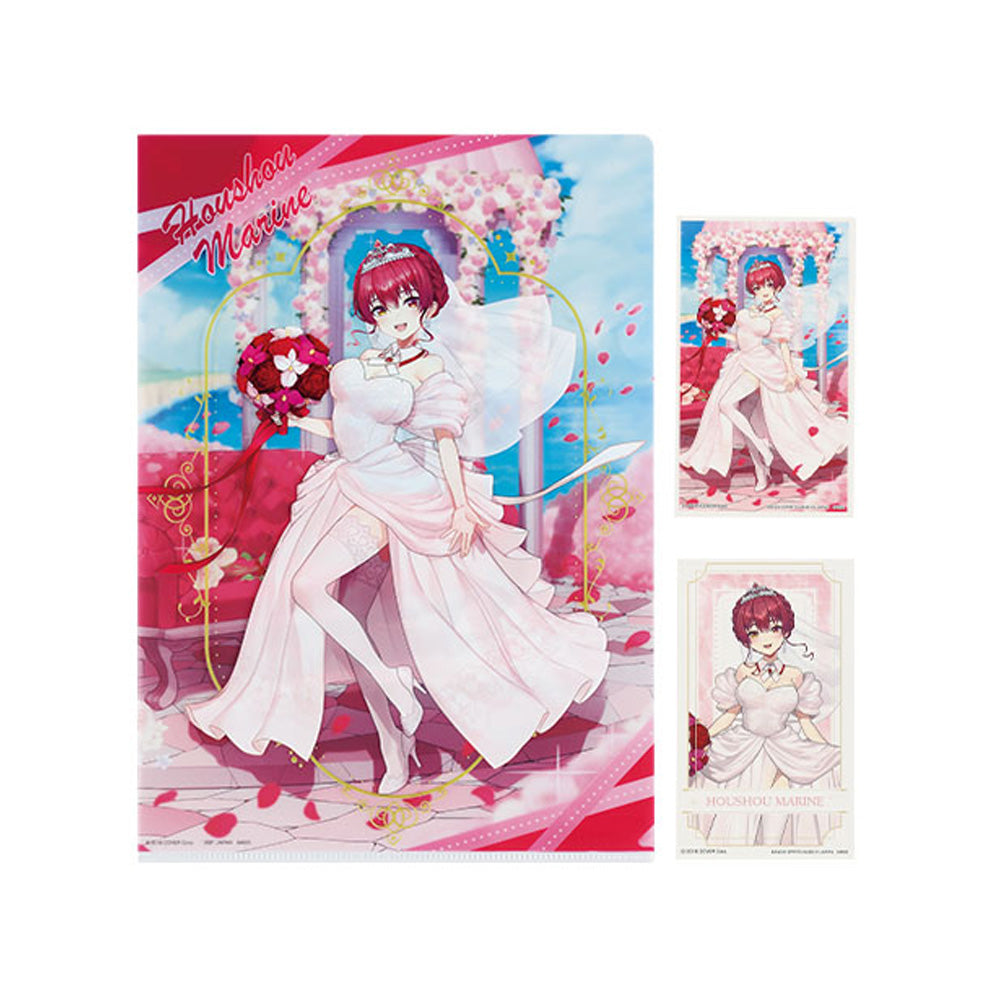 홀로라이브 공식 정품 굿즈 이치방쿠지 웨딩 드레스 스타일 L자 화일 & 스티커 세트 호쇼 마린