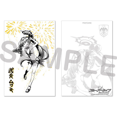 Blue Archive — Mutsuki Ink Wash Gold Foil Postcard — TSUTAYA POPUP SHOP Problem Solver 68