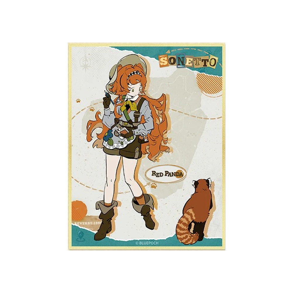리버스 1999 공식 홍산 동물원 콜라보 숲속 관측 시리즈 캐릭터 색지 소네트