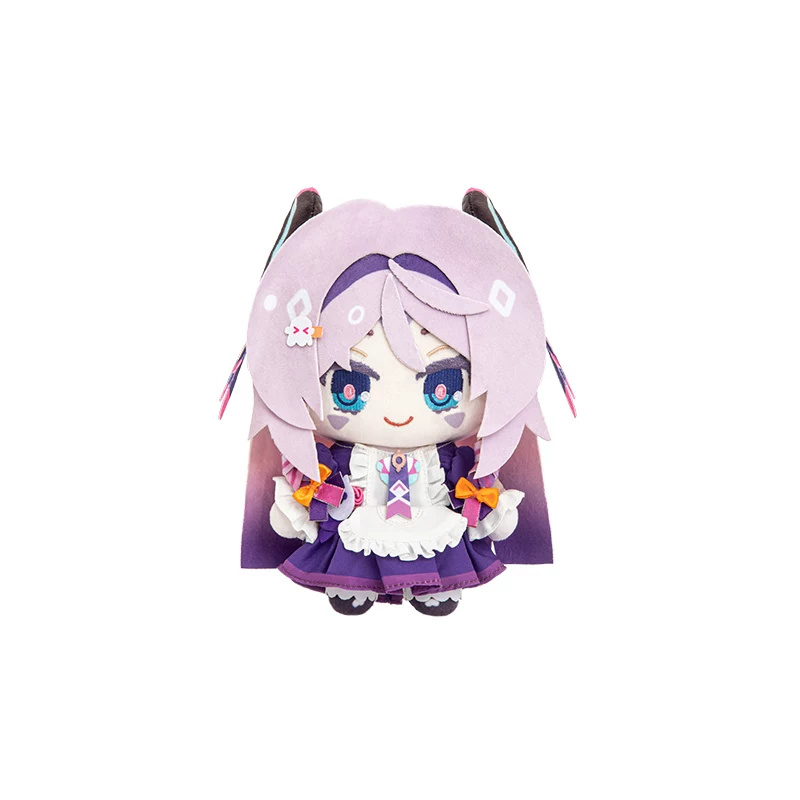 Citlali plush doll with long lilac hair in a purple dress with a white apron