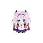 Citlali plush doll with long lilac hair in a purple dress with a white apron
