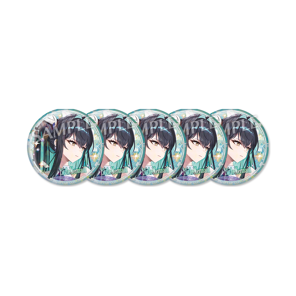 GODDESS OF VICTORY: NIKKE Little Mermaid Five repeated badges of the same character design — view 2