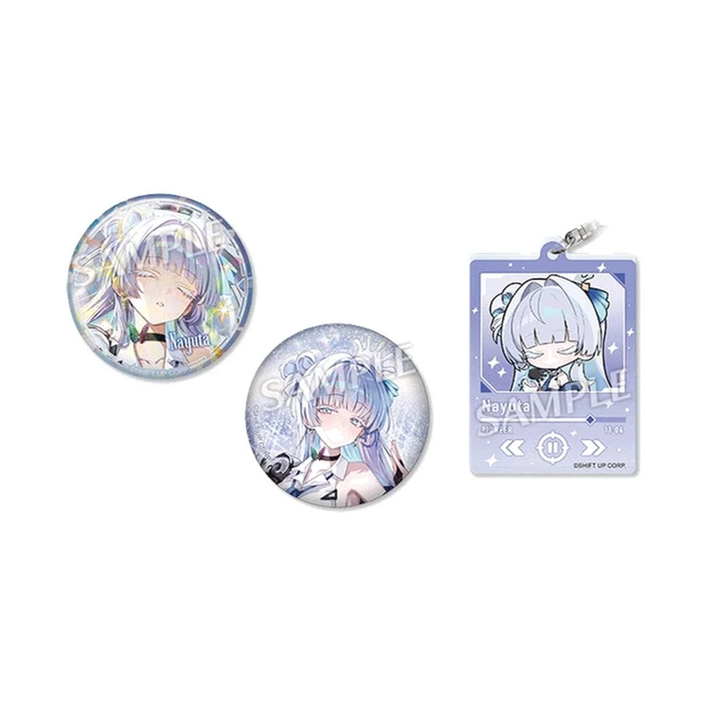 GODDESS OF VICTORY: NIKKE Nayuta Two badge finishes and one mini-character keychain — view 2