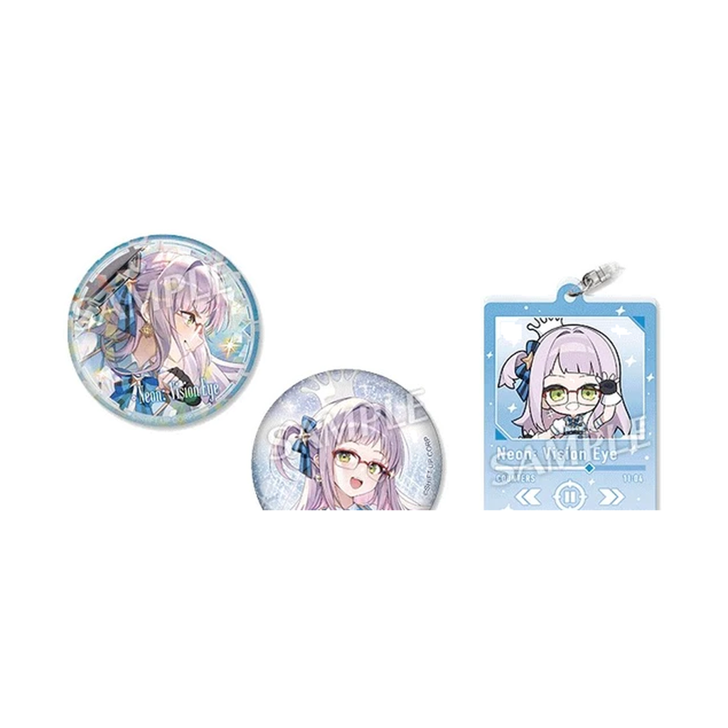 GODDESS OF VICTORY: NIKKE Neon: Vision Eye Two badge finishes and one mini-character keychain — view 2