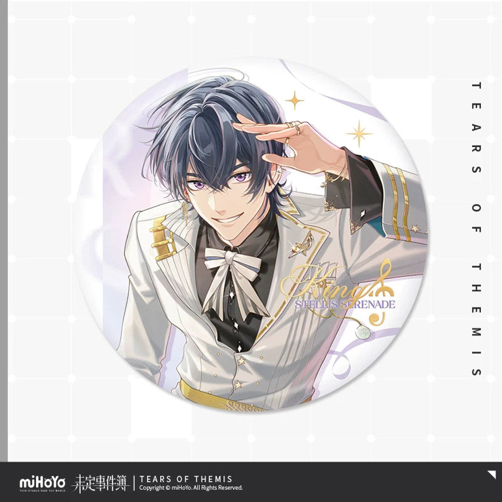未定事件簿 · Stellis Serenade · 75mm缶バッジ · 和泉景 — 商品イラストと掲載デザイン
