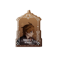 Tartaglia acrylic block: profile portrait in a bronze-brown arched frame with the SUDDEN SNOW logo