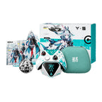 Arcane Edition set: white and mint APEX 6 on its dock, mint pouch, gift box, acrylic stand, badge and postcard