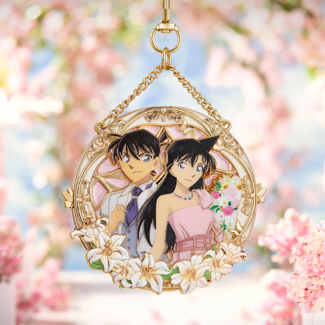 명탐점 코난 Keep 콜라보 공식 정품 굿즈 신이치 & 란 세기의 고백 시리즈 메달 브로치 반지 없는 버전