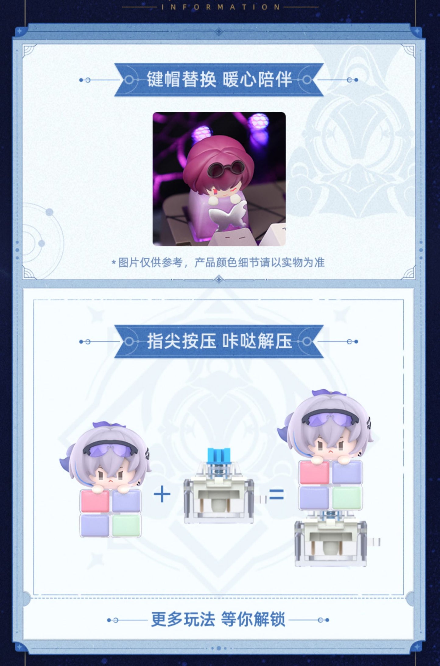 Honkai: Star Rail Official Fingertip Keycaps Vol. 1 Jing-Yuan Kafka Imbibitor-Lunae Silver-Wolf