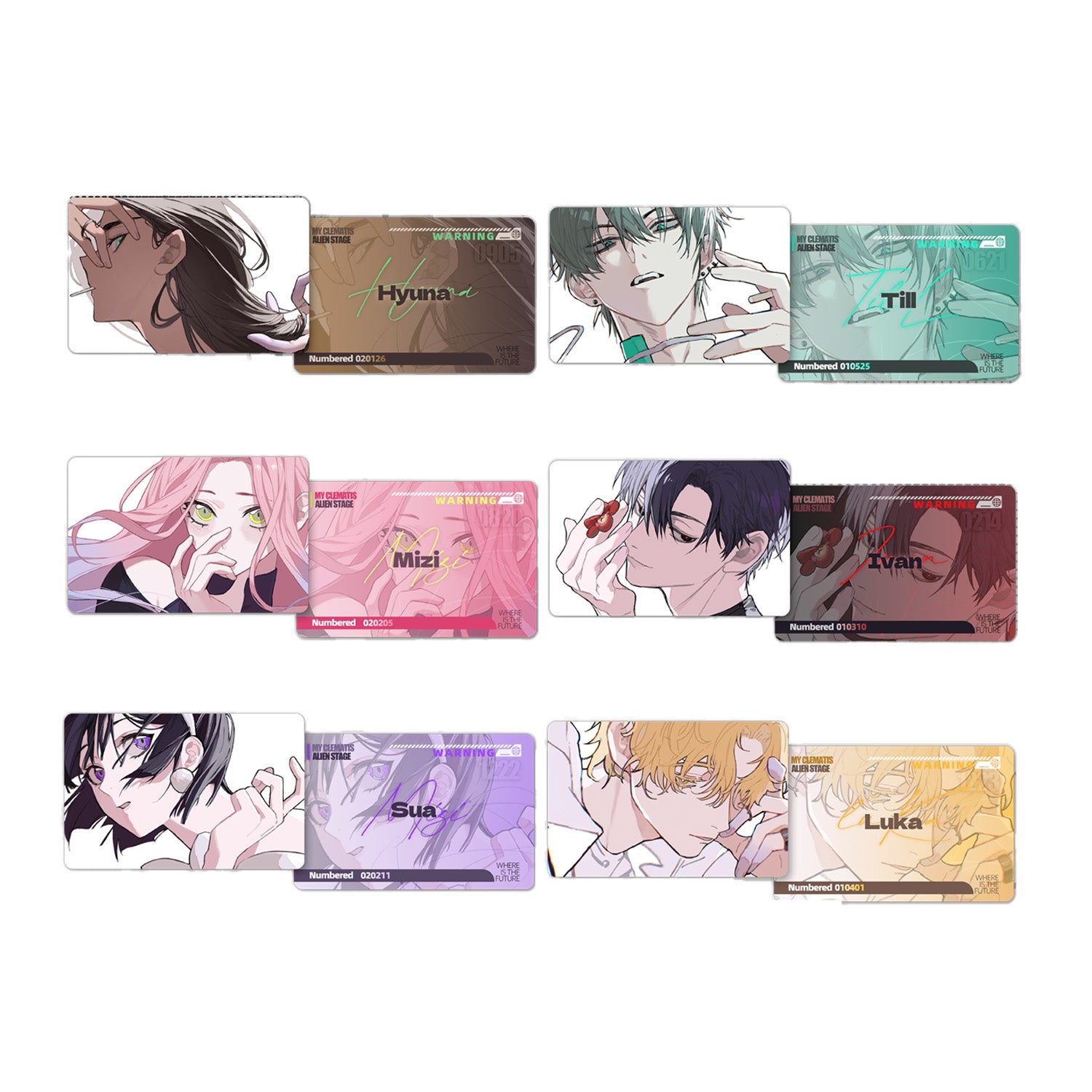 에일리언 스테이지 COSMIC 시리즈 동인 굿즈 포토 카드 세트 6종  에이스테