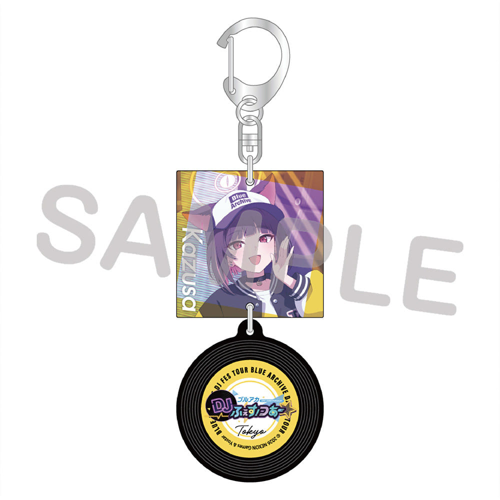 Blue Archive — Kazusa Record-Shaped Acrylic Keychain — DJ fes. Tour