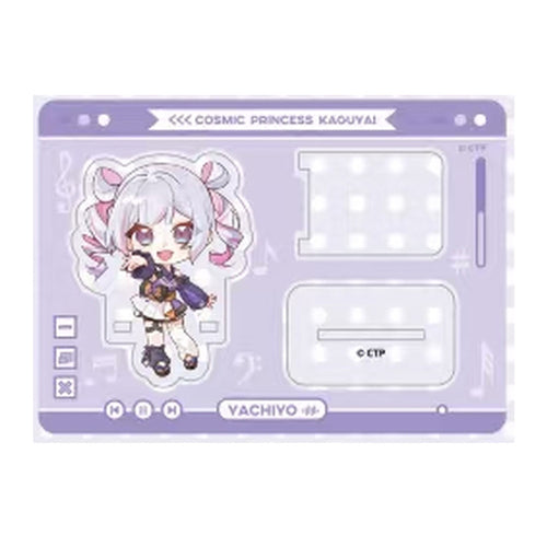 Yachiyo Runami SD screen clip: SD Yachiyo piece and two clear parts on a purple music-player-style sheet