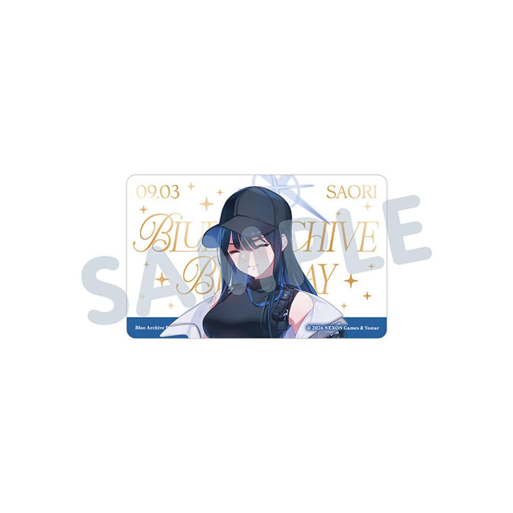 Blue Archive Saori Birthday portrait PVC card and folded mount — view 1