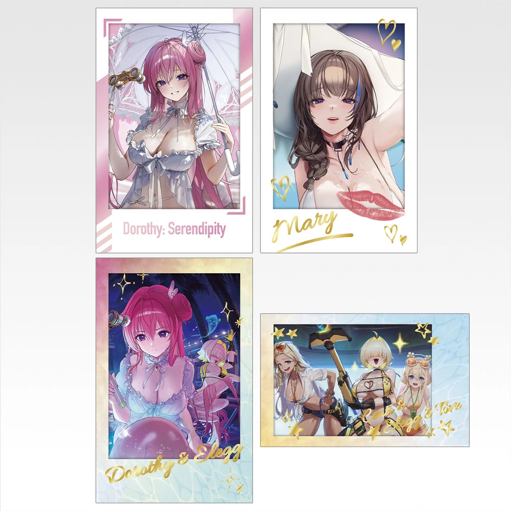 勝利の女神：NIKKE · 一番くじ CHAPTER8 · I賞 · 夏の思い出フォトカード4枚セット · ドロシー · メアリー · エレグ · センチ · トーブ · 商品画像