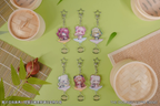 Group photo of six Starlight Dining acrylic keychains; only the Kaede Takagaki keychain is included