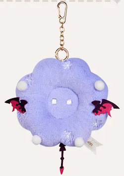 The lavender flower-shaped backing on its own, with the metal clasp and chain