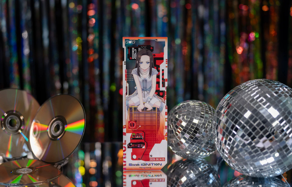 The LAYER ticket standing between CDs and mirror balls (props not included)
