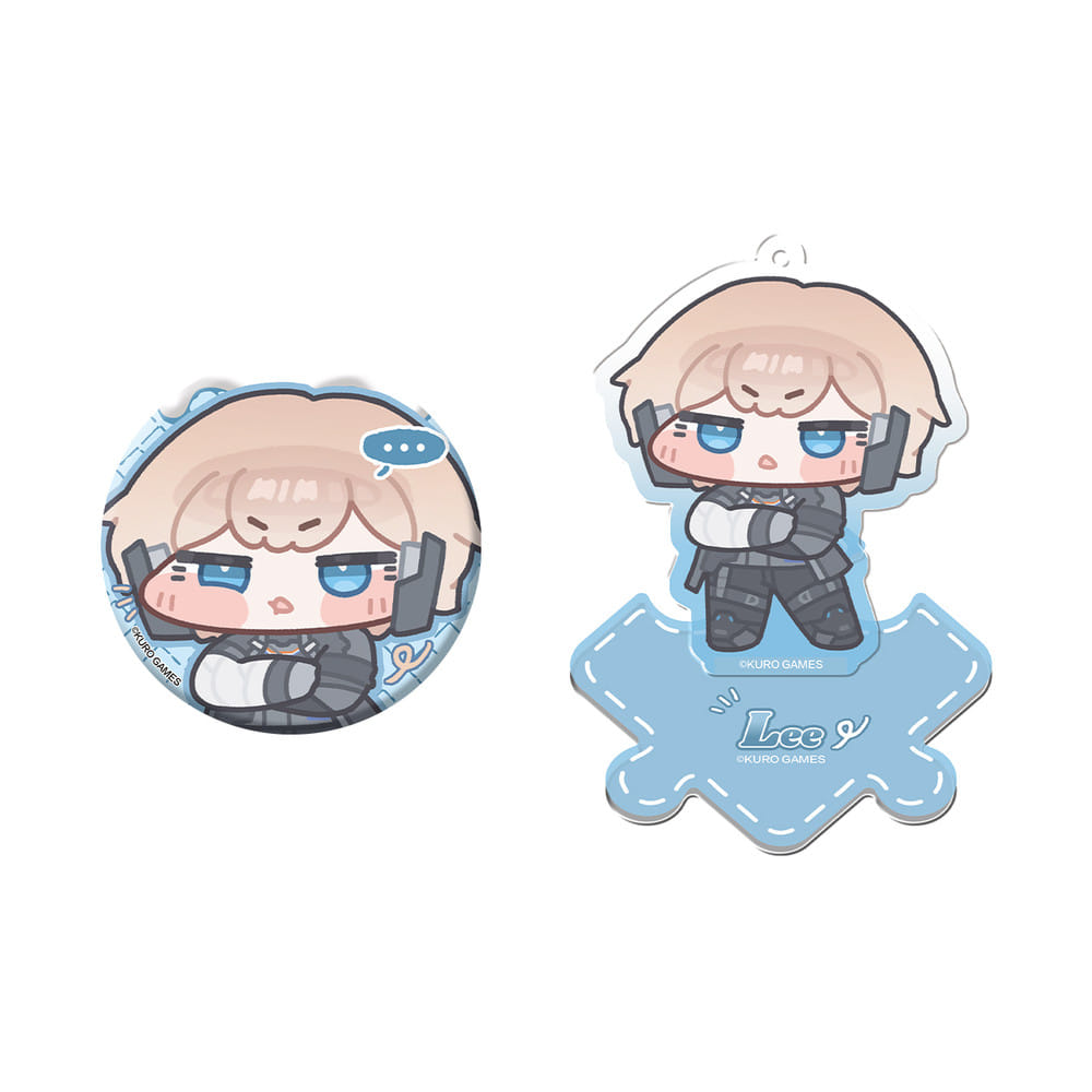Punishing: Gray Raven — Lee: Transcendence Squishy Badge & Acrylic Keychain Set — Puffy Cheeks Theme
