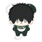 Toshiro Hijikata design in a dark green round-ear outfit with a bandana showing paw prints and a mayonnaise bottle