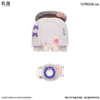 Mornye miniature plush shown above its separate strap buckle attachment.