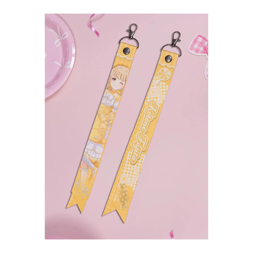 후지타 코토네 리본 키링 앞·뒷면: 일러스트와 사인, Kotone Fujita 문구