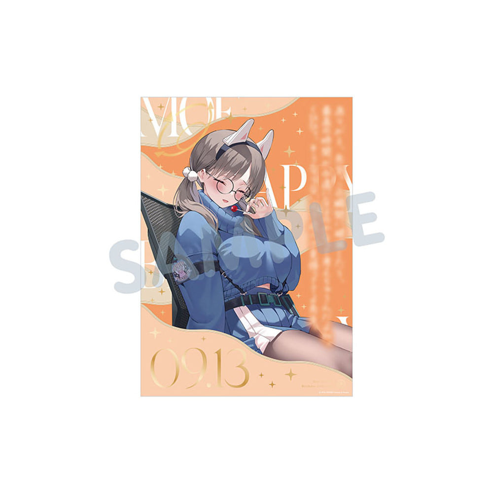 Blue Archive Moe Character portrait, birthday lettering and paper mount — view 1