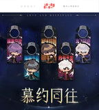 Series overview of five separately sold chibi acrylic door hangers
