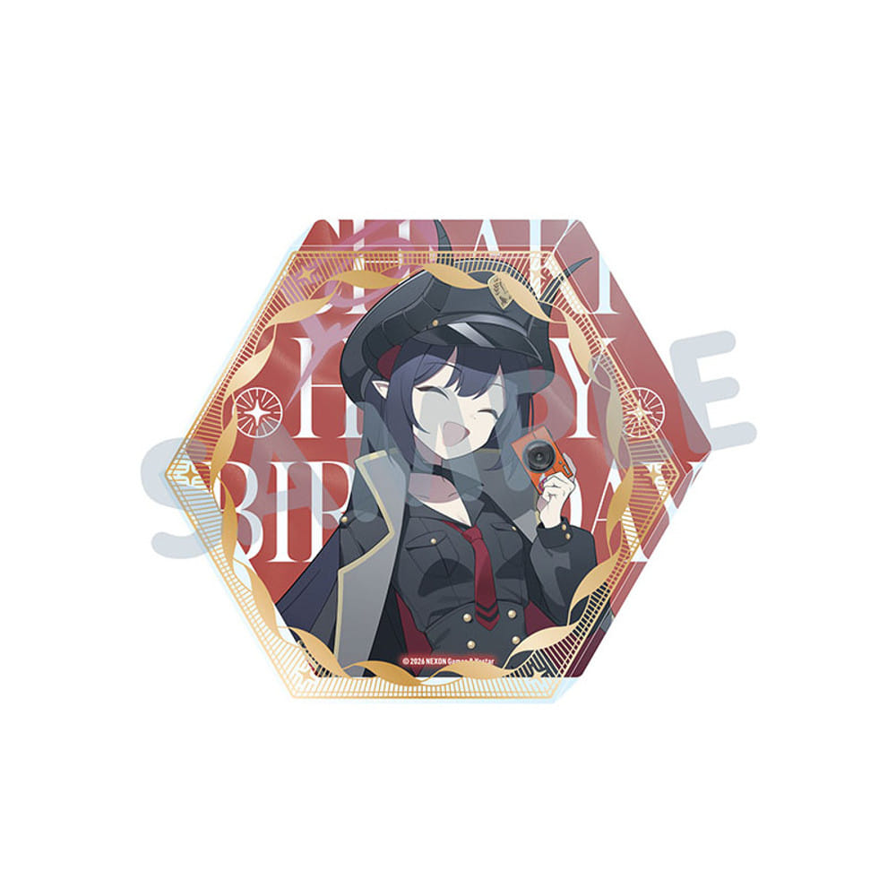 Blue Archive Chiaki Hexagonal acrylic block with foil birthday artwork — view 1