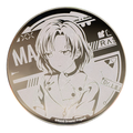 MASKING mirror button badge: silver line art of MASKING on gunmetal, with the RAS logo and "Dr."