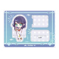 Iroha Sakayori yukata SD screen clip: SD Iroha in a white yukata and two clear parts on a blue sheet