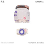 Mornye miniature plush shown above its separate strap buckle attachment.