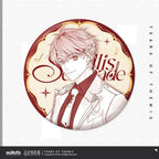 未定事件簿 · Stellis Serenade · ツートーン線画缶バッジ · 水無瀬夏彦 — えんじ色に金色の肖像線画
