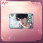 Horizontal rectangular tin badge with a close-up portrait of Caleb.