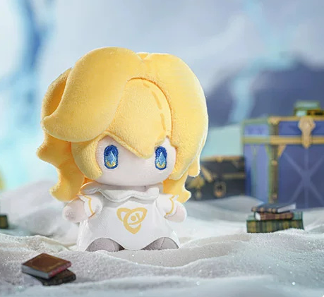 Side view of the keychain in a snowy setting with a chest behind (props not included)