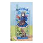 Acrylic stand: Temari Tsukimura in a blue Chinese-style maid outfit, carrying a bowl of noodles on a tray