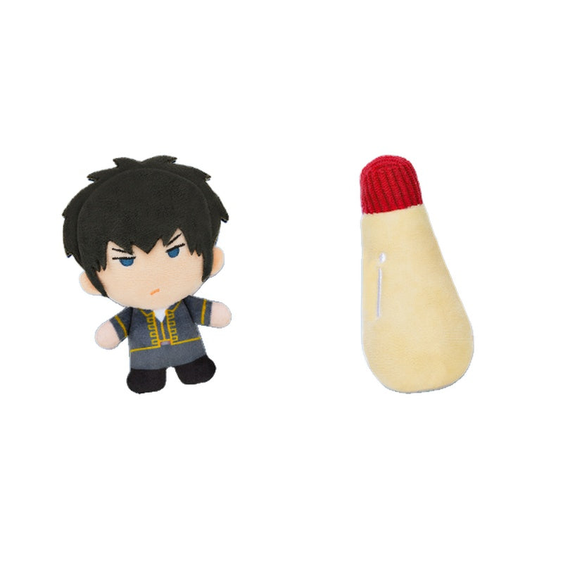 Toshiro Hijikata plush badge with a mayonnaise bottle plush badge