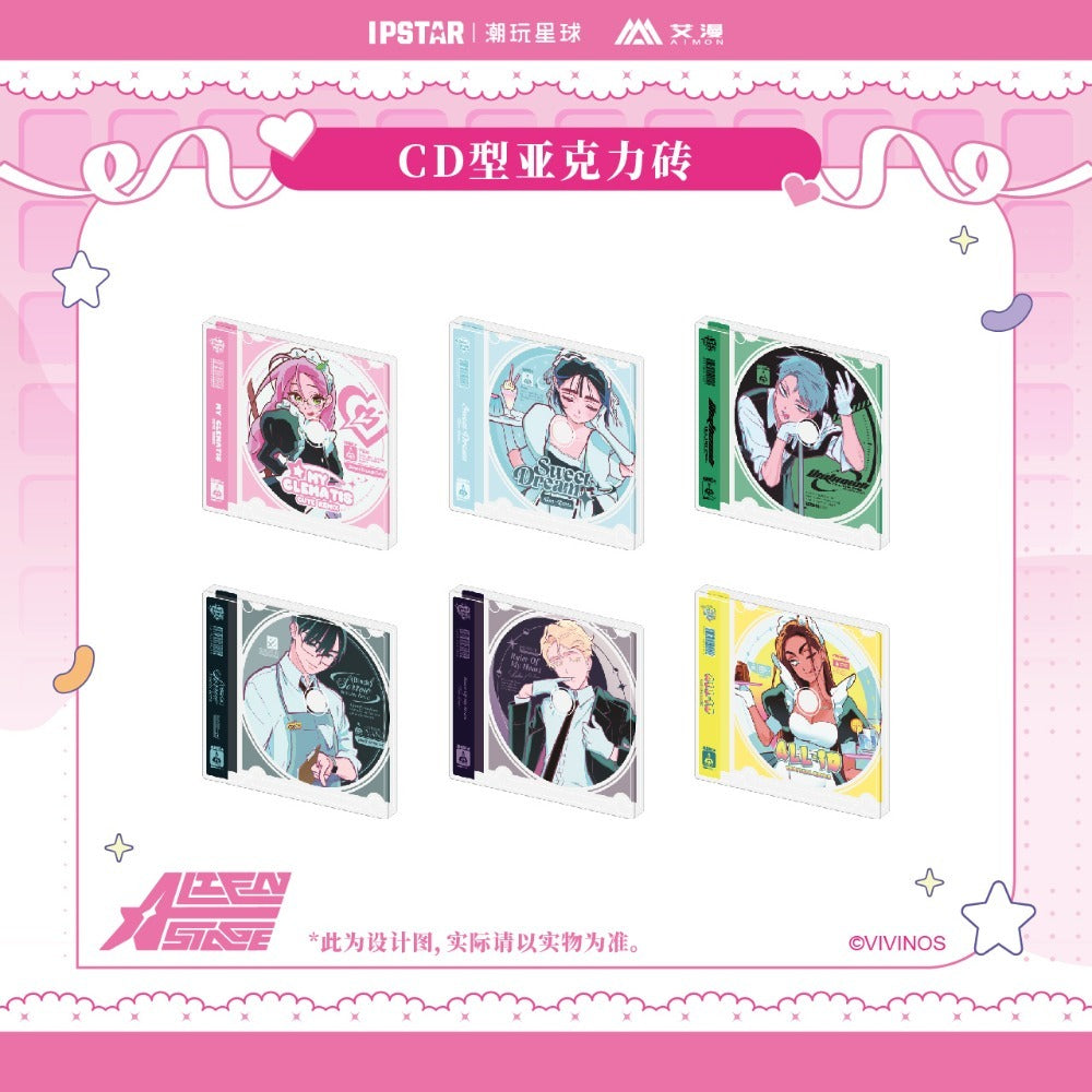 에일리언 스테이지 에이스테 공식 정품 굿즈 스윗 드림 카페 시리즈 CD 스타일 아크릴 블록 - 미지 수아 틸 이반 루카 현아