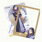 Design 04: hooded Rai Komazawa with arms crossed, with a gold frame card