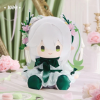 Nahida doll seated among pink roses and macarons (props not included)