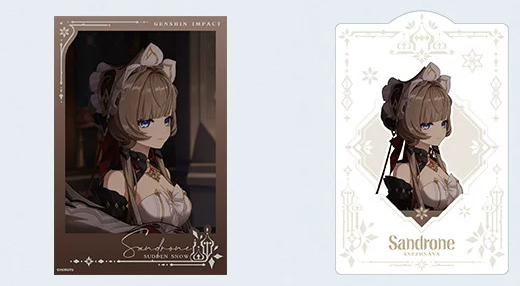 Regular design: Sandrone in her frilled headdress — paper card and PET card