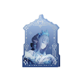 Anastasya acrylic block: portrait with an ice-crystal crown in a blue arched frame with the SUDDEN SNOW logo