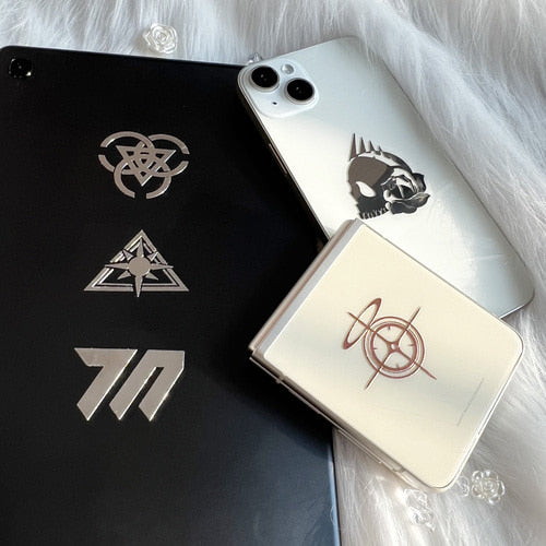 블루 아카이브 메탈 스티커 학원 로고 게헨나 밀레니엄 SRT 샬레 트리니티 실버 색상 6개 1세트