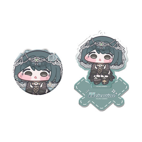 Punishing: Gray Raven — Helentine: Anhon Squishy Badge & Acrylic Keychain Set — Puffy Cheeks Theme