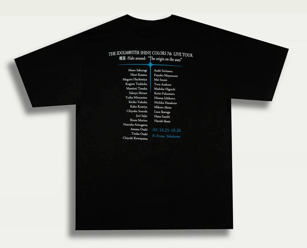 Back print listing the idols' names with 2025 10.25-10.26 K-Arena Yokohama