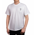 White T-shirt worn, with the Hatsuboshi Academy emblem on the chest