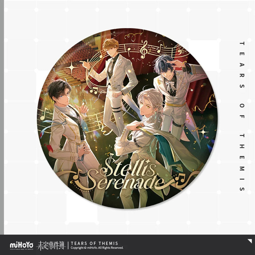 未定事件簿 · Stellis Serenade · 150mmスタンド付きコレクション缶バッジ — 商品イラストと掲載デザイン