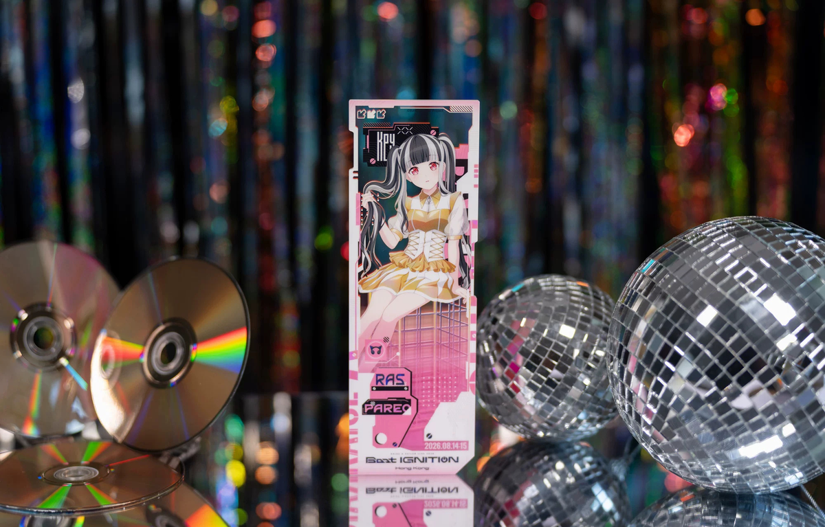 The PAREO ticket standing between CDs and mirror balls (props not included)