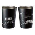 GODDESS OF VICTORY: NIKKE Black NIKKE logo tumbler shown from the front and reverse — view 1
